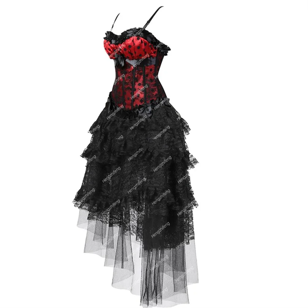 Burlesque Corset Skirt Victorian Corsets Bustiers with Tutu Skirts Gothic Vintage Basque Corsetto Satin Costumes Plus Size
Burlesque Corset Skirt Victorian Corsets Bustiers with Tutu Skirts Gothic Vintage Basque Corsetto Satin Costumes Plus Size