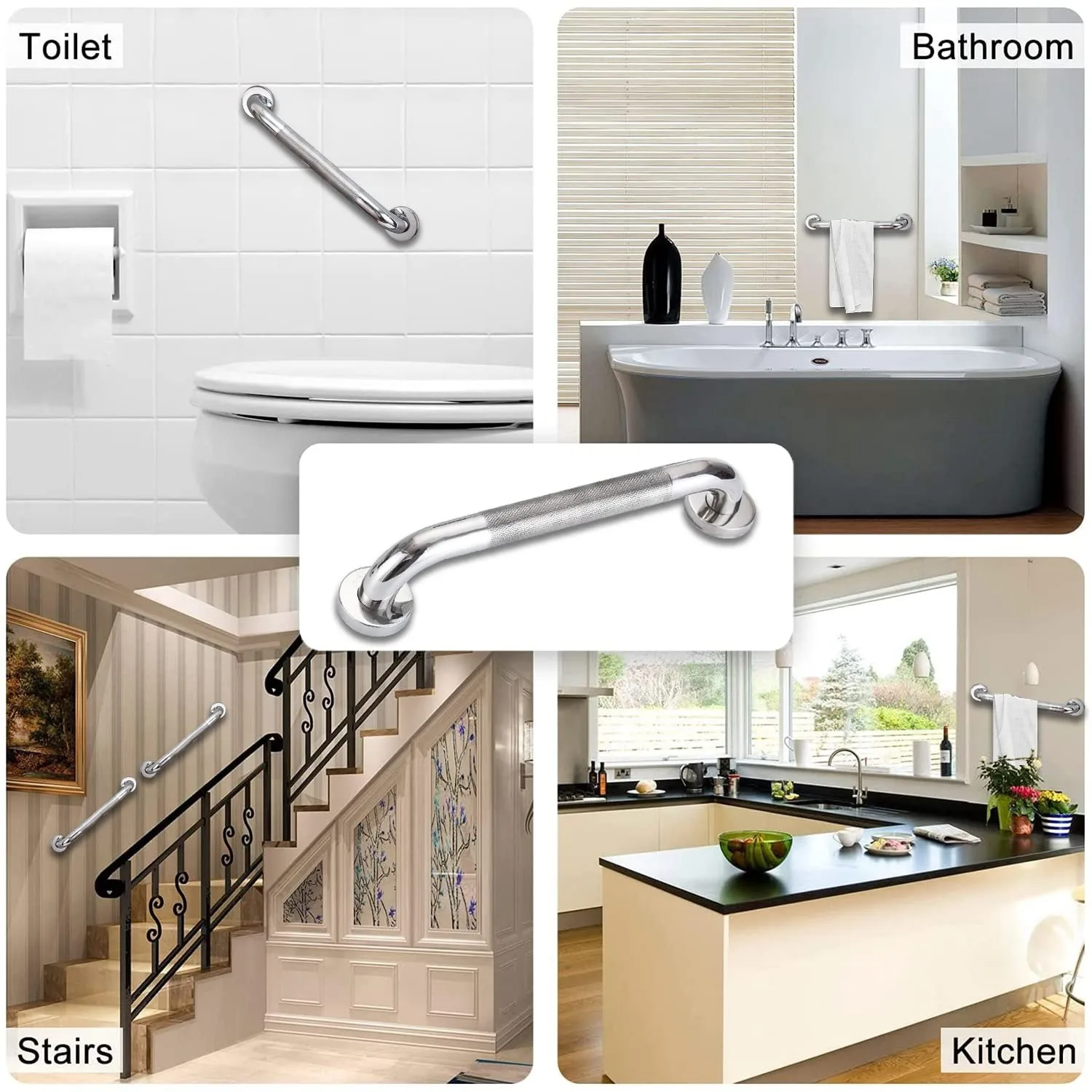 12 Inch Anti Slip Shower Grab Bar Handle, Chrome Stainless Steel Bathroom Grab Bar
12 Inch Anti Slip Shower Grab Bar Handle, Chrome Stainless Steel Bathroom Grab Bar