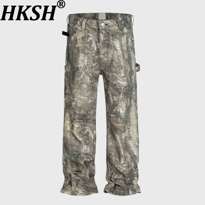 HKSH Spring New Men Tide Slim High Street Denim Pants Unisex Straight Tie Branch Camouflage Vintage Faded Jeans Chic Ins HK10521 
HKSH Spring New Men Tide Slim High Street Denim Pants Unisex Straight Tie Branch Camouflage Vintage Faded Jeans Chic Ins HK10521