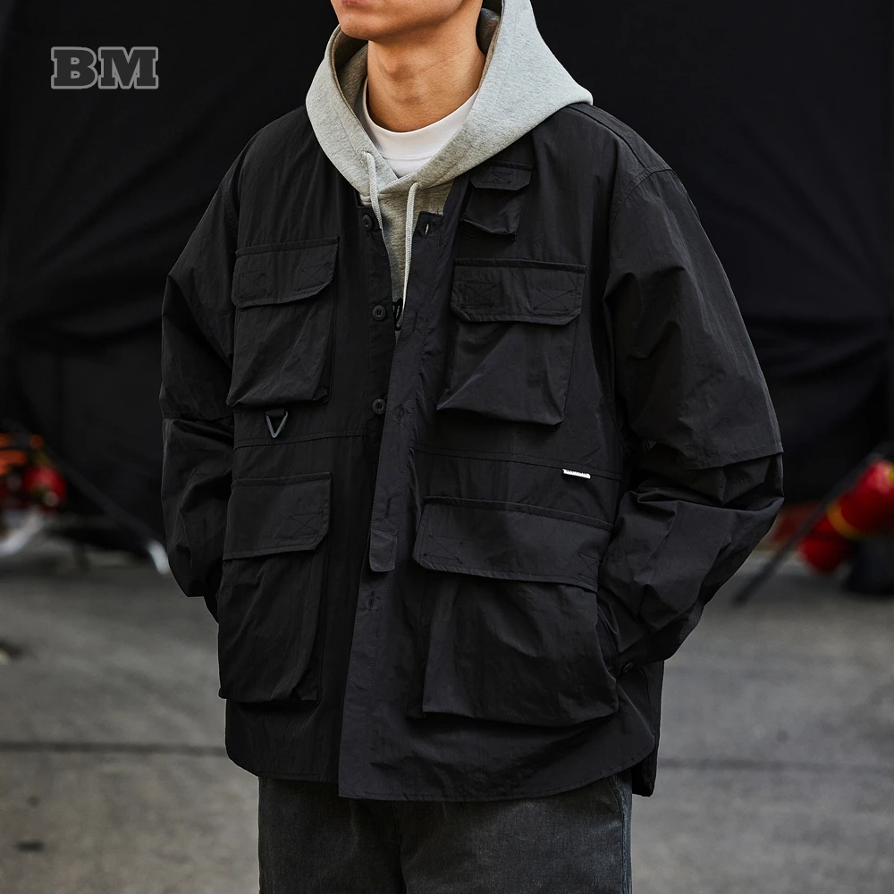 Spring Autumn Japanese Streetwear Multi-Pocket Thin Shirt For Men Clothing Harajuku Cargo Long Sleeve Korean Fashion Coat Male
Spring Autumn Japanese Streetwear Multi-Pocket Thin Shirt For Men Clothing Harajuku Cargo Long Sleeve Korean Fashion Coat Male