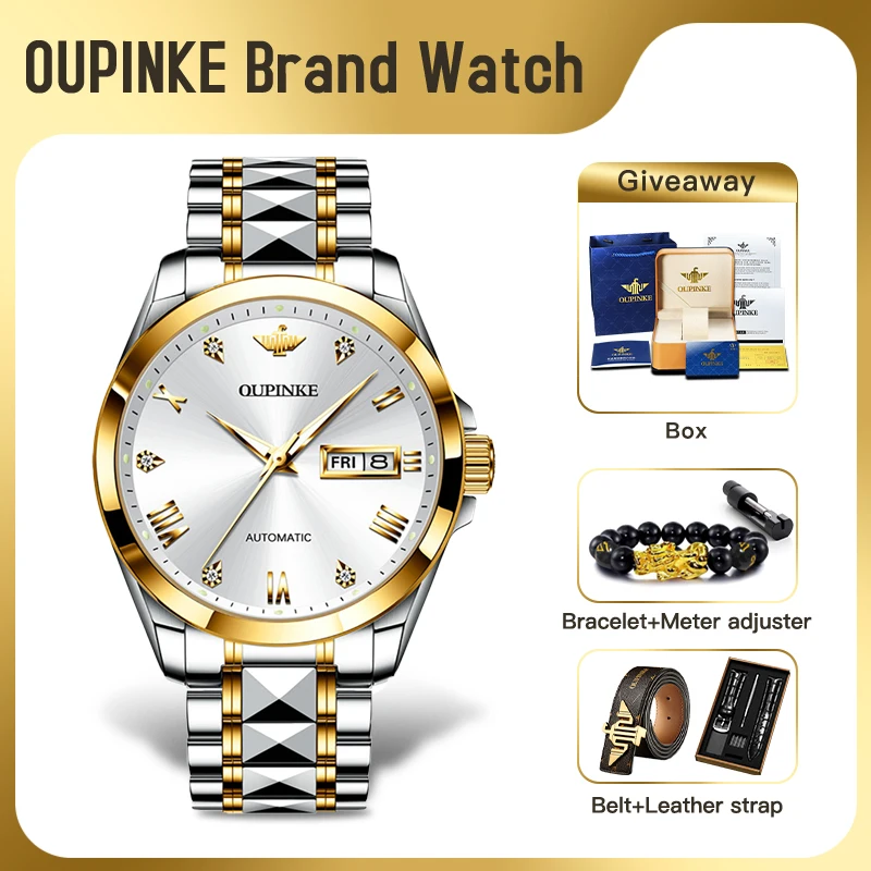OUPINKE 3171 Mens Watch Top Brand Automatic Mechanical Watch Reloj WaterProof Luminous Sports Day Week Watches Luxury Men Gifts
OUPINKE 3171 Mens Watch Top Brand Automatic Mechanical Watch Reloj WaterProof Luminous Sports Day Week Watches Luxury Men Gifts