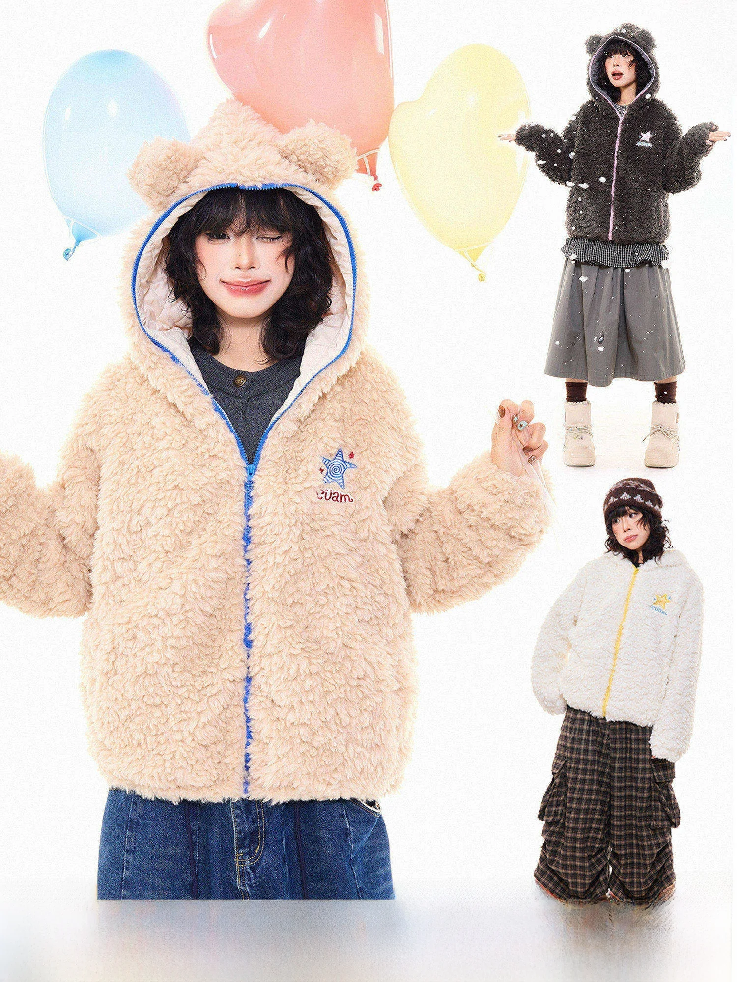 MKGO Sweet Cool Bear Ear Lamb Fur Hooded Jaet Женское зимнее свободное хлопковое пальто маленького размера American Sle Ladies' ...
MKGO Sweet Cool Bear Ear Lamb Fur Hooded Jaet Женское зимнее свободное хлопковое пальто маленького размера American Sle Ladies' ...