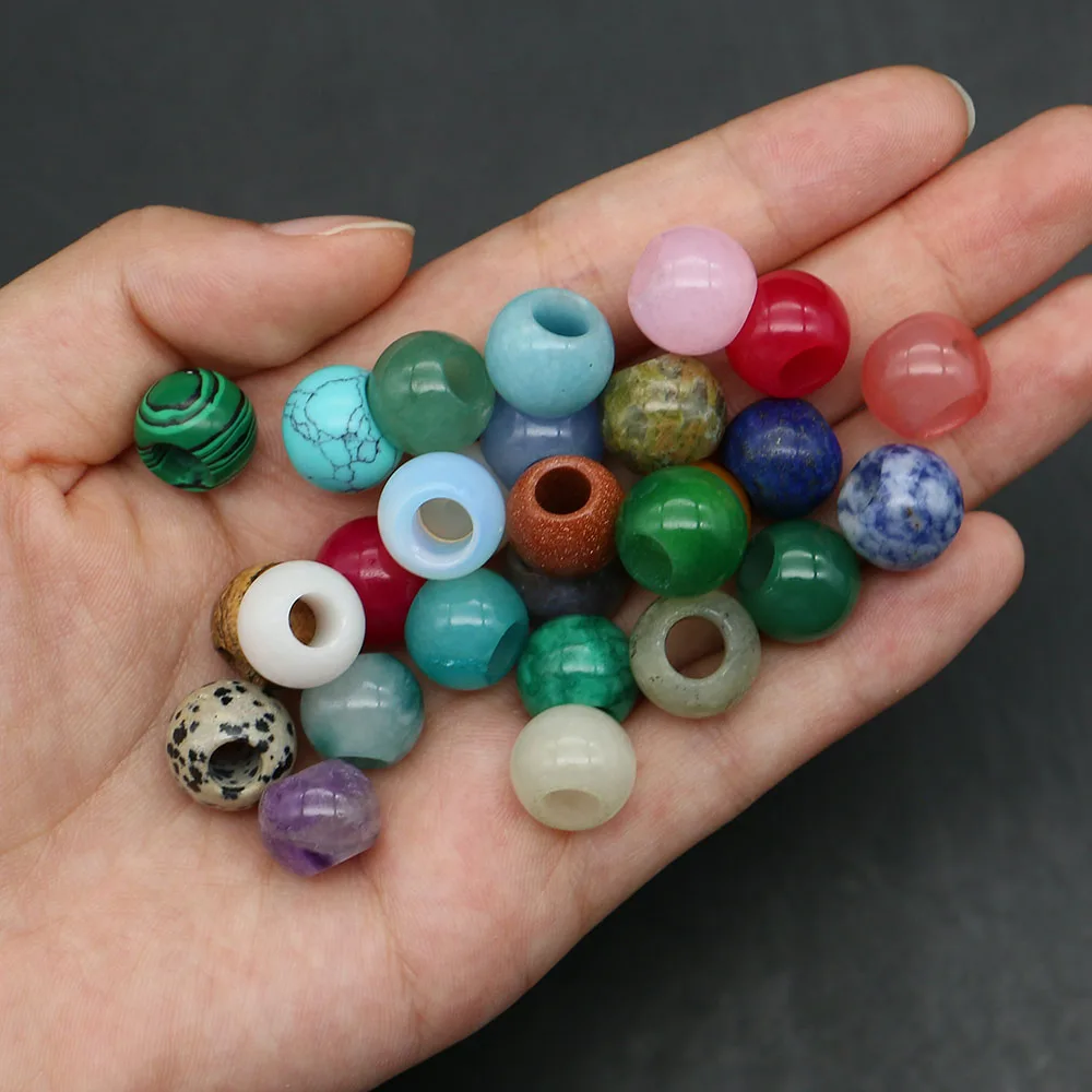 12x12mm Natural Stone Big Hole Round Bead Malachite Rose Quartz Amethyst Charms Accessory 3pcs For DIY Necklace Earring Material
12x12mm Natural Stone Big Hole Round Bead Malachite Rose Quartz Amethyst Charms Accessory 3pcs For DIY Necklace Earring Material