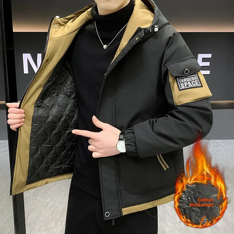 Men's Winter Jaet Quilted Cotton Hooded Coat Youth Faion Thiened Warm Zipper Closure Long Sve Stand Fit Cotton Li...
Men's Winter Jaet Quilted Cotton Hooded Coat Youth Faion Thiened Warm Zipper Closure Long Sve Stand Fit Cotton Li...