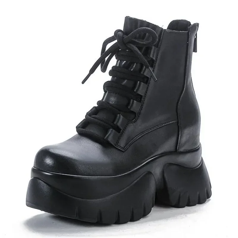 10CM Genuine Leather Ankle Booties Women Motorcycle Boots Platform Wedge Slip on Spring Autumn Comfy Retro Lady High Heels Shoes
10CM Genuine Leather Ankle Booties Women Motorcycle Boots Platform Wedge Slip on Spring Autumn Comfy Retro Lady High Heels Shoes
