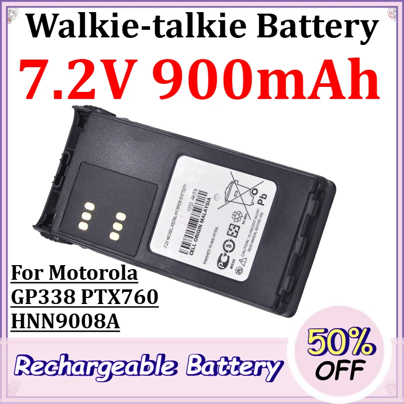 7.2V 900mAh Walkie-talkie Battery for Motorola GP338 PTX760 HNN9008A Replacement Rechargeable Lithium Battery with Back Clip
7.2V 900mAh Walkie-talkie Battery for Motorola GP338 PTX760 HNN9008A Replacement Rechargeable Lithium Battery with Back Clip