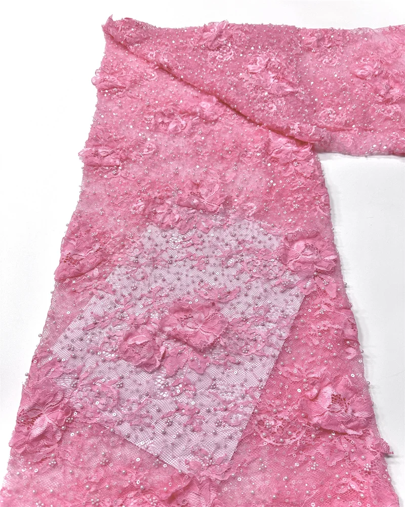 Pink African French Mesh Lace Fabric 2026 Luxury High Quality Nigerian Lace with Sequins For Women Wedding Dress 5Yards Sewing
Pink African French Mesh Lace Fabric 2026 Luxury High Quality Nigerian Lace with Sequins For Women Wedding Dress 5Yards Sewing
