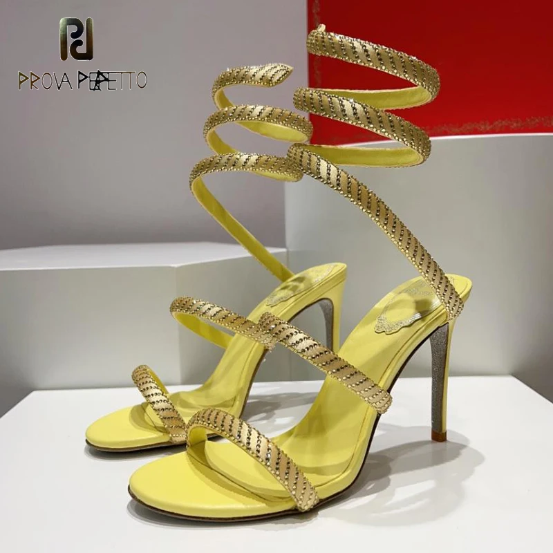Rhinestone Lace Snake Shaped Ankle Strappy Women Thin Heel Sandal Shoes Luxury Modern T-show Celebrity Genuine Leather Sandal
Rhinestone Lace Snake Shaped Ankle Strappy Women Thin Heel Sandal Shoes Luxury Modern T-show Celebrity Genuine Leather Sandal