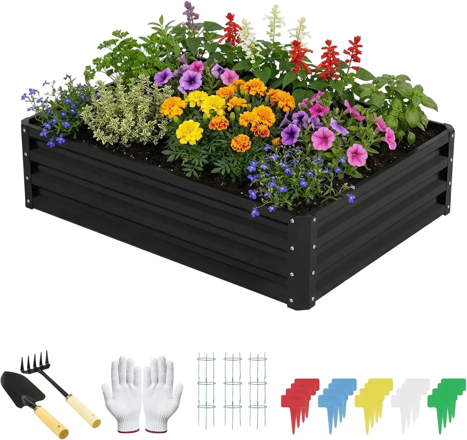 4x3x1 FT Metal Raised Garden Bed,Galvanized Steel Raised Garden Bed for Gardening Vegetables Fruit,20pcs T-Types Tags &
4x3x1 FT Metal Raised Garden Bed,Galvanized Steel Raised Garden Bed for Gardening Vegetables Fruit,20pcs T-Types Tags &