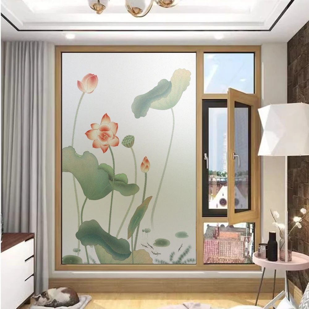 Privacy Window Film UV Blocking Heat Control Window Coverings Static Cling Lotus Pattern Decorative Glass Sticker
Privacy Window Film UV Blocking Heat Control Window Coverings Static Cling Lotus Pattern Decorative Glass Sticker