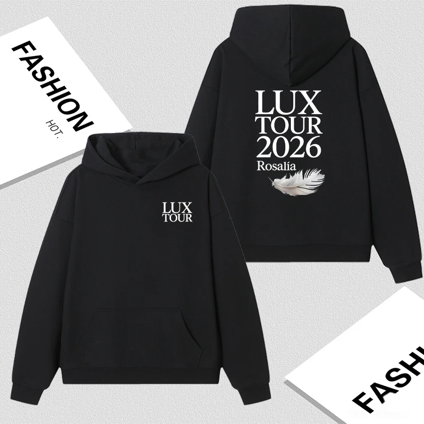 Singer Rosalia LUX Tour 2026 Long sleeve Hoodies Fashion Pop Music Sweatshirts Men Women Streetwear Bodywarmer Fleece Pullovers
Singer Rosalia LUX Tour 2026 Long sleeve Hoodies Fashion Pop Music Sweatshirts Men Women Streetwear Bodywarmer Fleece Pullovers