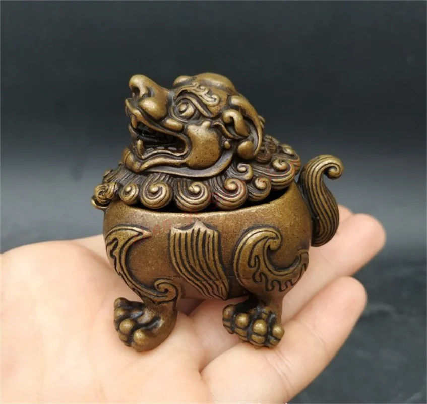 brass Sacred animal incense burner, Exquisite wealth ornaments, Vintage sandalwood stove small ornaments
brass Sacred animal incense burner, Exquisite wealth ornaments, Vintage sandalwood stove small ornaments