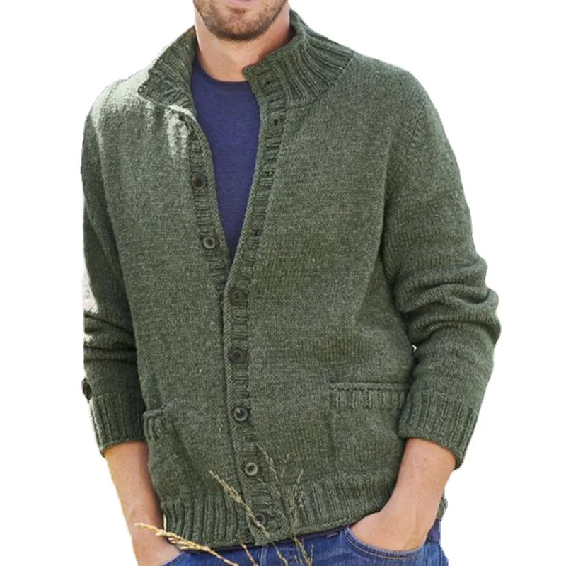Autumn New And Winter Solid Color Single Breasted Knitted Shirt Standing Collar Long Sleeve Sweater Coat Men's Sy0158
Autumn New And Winter Solid Color Single Breasted Knitted Shirt Standing Collar Long Sleeve Sweater Coat Men's Sy0158
