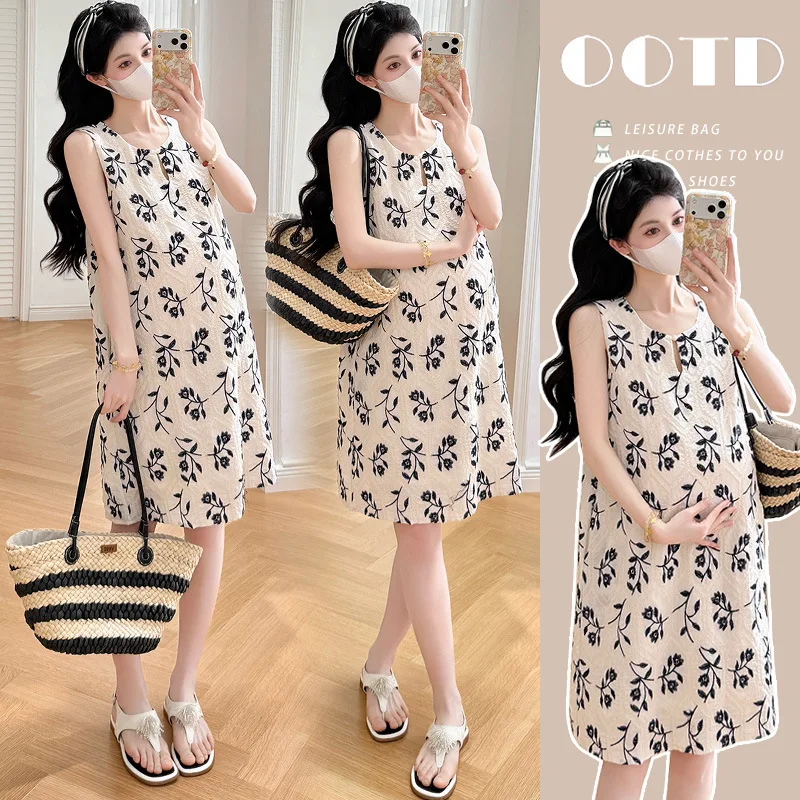 Maternity Dress Summer 2026 French Style Flower Print Sleeveless Short Dress for Pregnant Women Breathable
Maternity Dress Summer 2026 French Style Flower Print Sleeveless Short Dress for Pregnant Women Breathable