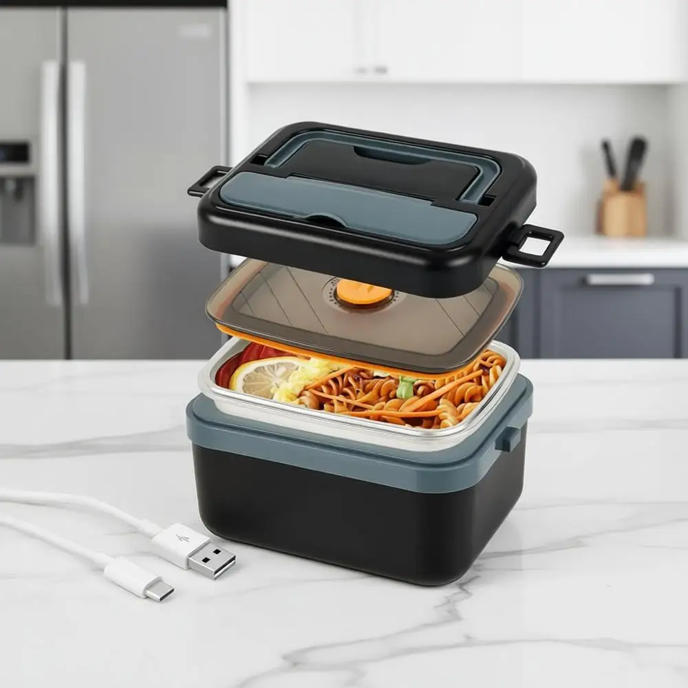 Heated Lunch Box Battery Powered With USB Charge Port, Self Heating Core, Portable Food Warmer for Meals on the Go (1L Black)
Heated Lunch Box Battery Powered With USB Charge Port, Self Heating Core, Portable Food Warmer for Meals on the Go (1L Black)