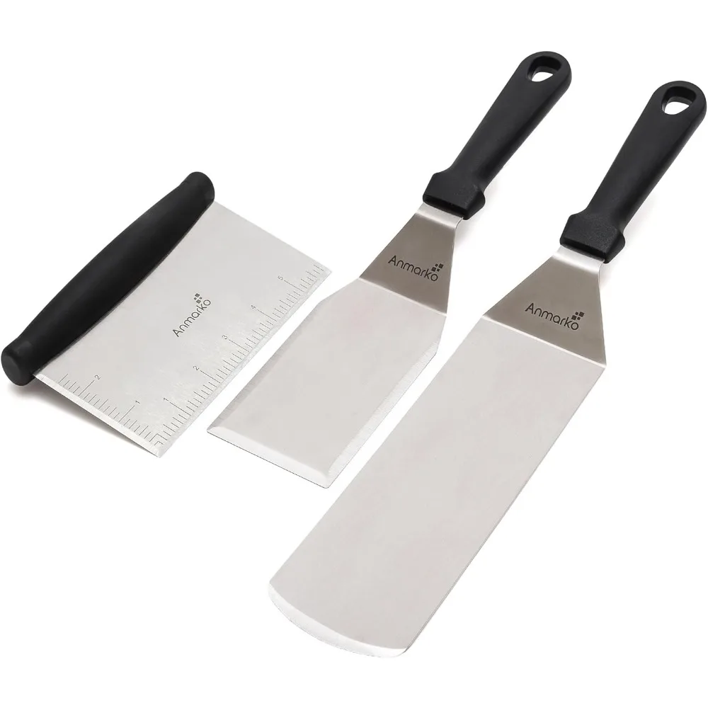 Metal Spatula Stainless Steel and Scraper - Professional Chef Griddle Spatulas Set of 3 - Heavy Duty Accessories Great for Cast
Metal Spatula Stainless Steel and Scraper - Professional Chef Griddle Spatulas Set of 3 - Heavy Duty Accessories Great for Cast