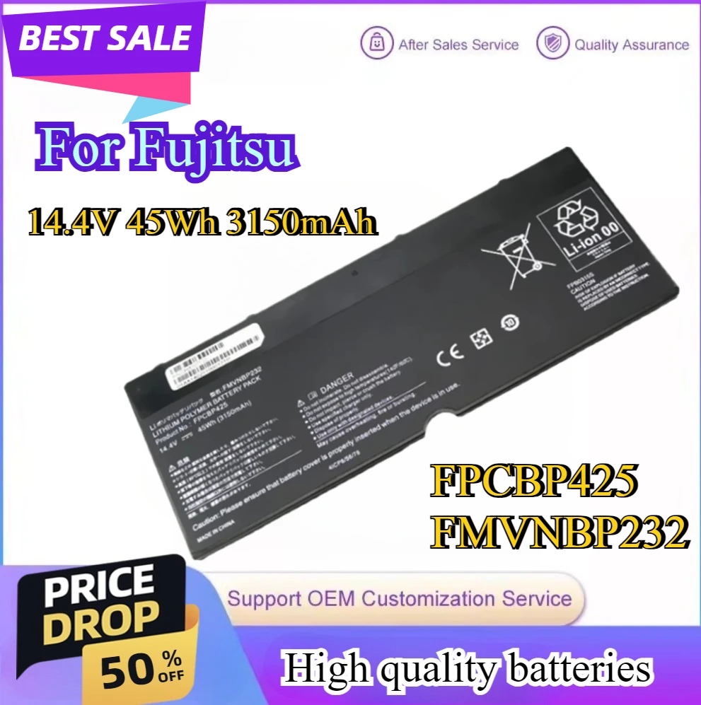 FMVNBP232 FPCBP425 Laptop Battery for Fujitsu Lifebook U745 T935 T904U FPB0315S 14.4V 45Wh 3150mAh Bateria Notebook
FMVNBP232 FPCBP425 Laptop Battery for Fujitsu Lifebook U745 T935 T904U FPB0315S 14.4V 45Wh 3150mAh Bateria Notebook