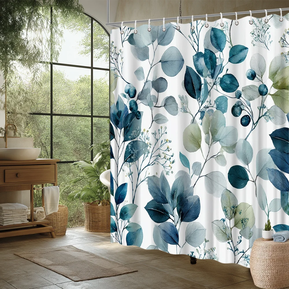 Watercolor Eucalyptus Shower Curtain – Deep Blue Gray Green Leaves & Berries, 2D Flat Print, Fade-Resistant Polyester, 12 Hooks
Watercolor Eucalyptus Shower Curtain – Deep Blue Gray Green Leaves & Berries, 2D Flat Print, Fade-Resistant Polyester, 12 Hooks