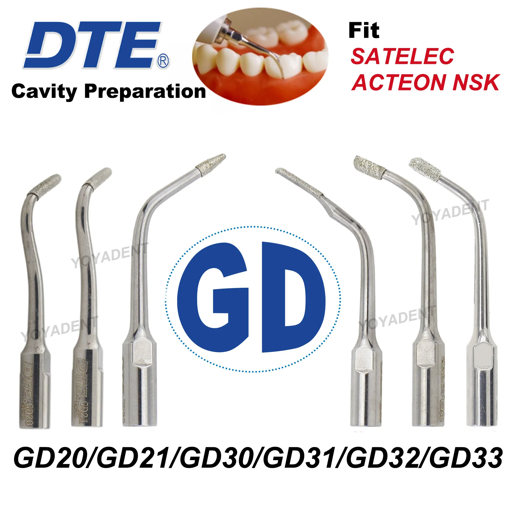 Woodpecker DTE Dental Ultrasonic Scaler Tips Cavity Preparation Tips diamond-coated Fit NSK SATELEC ACTEON Scaler Handpiece
Woodpecker DTE Dental Ultrasonic Scaler Tips Cavity Preparation Tips diamond-coated Fit NSK SATELEC ACTEON Scaler Handpiece