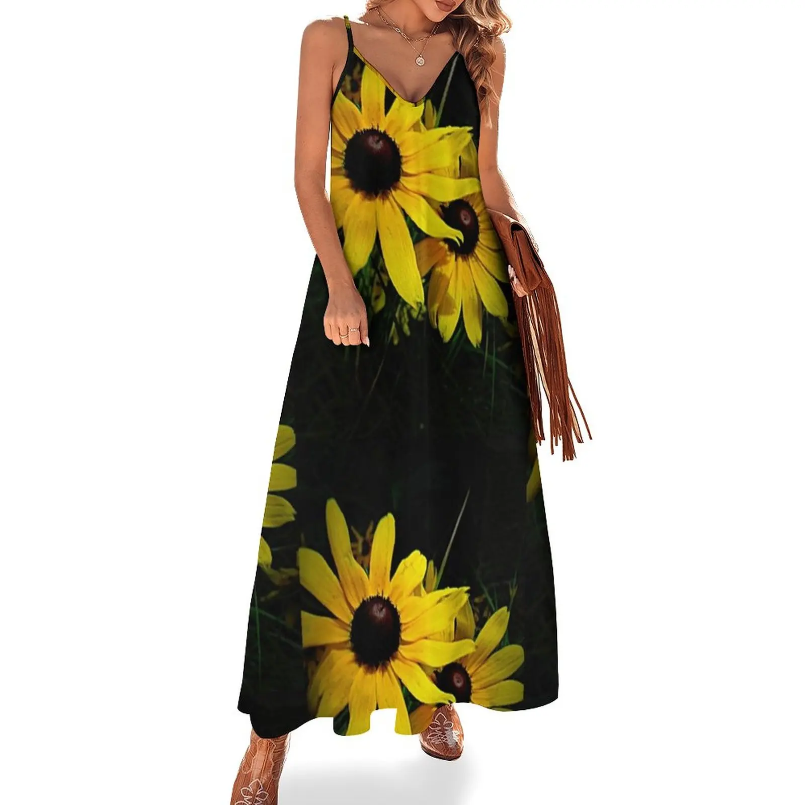Black Eye Susan Sleeveless Dress evening dress Women's summer suit Clothing
Black Eye Susan Sleeveless Dress evening dress Women's summer suit Clothing