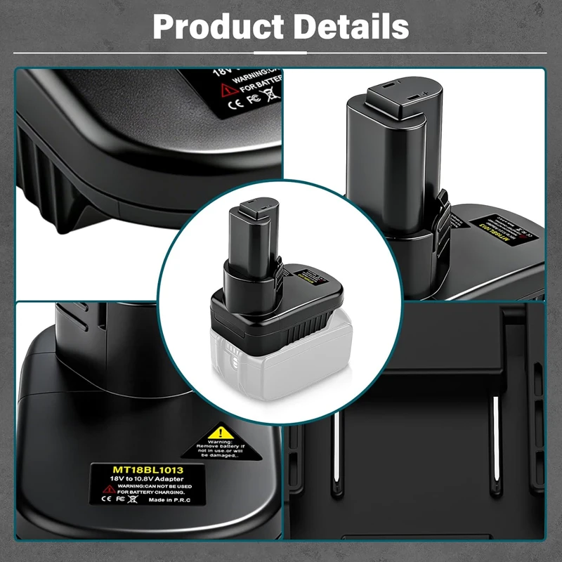 for Makita 18V to 10.8V Battery Adapter Converter for Makita 18V Li-ion Battery to for Makita 10.8V Cordless Power Tools BL1013
for Makita 18V to 10.8V Battery Adapter Converter for Makita 18V Li-ion Battery to for Makita 10.8V Cordless Power Tools BL1013