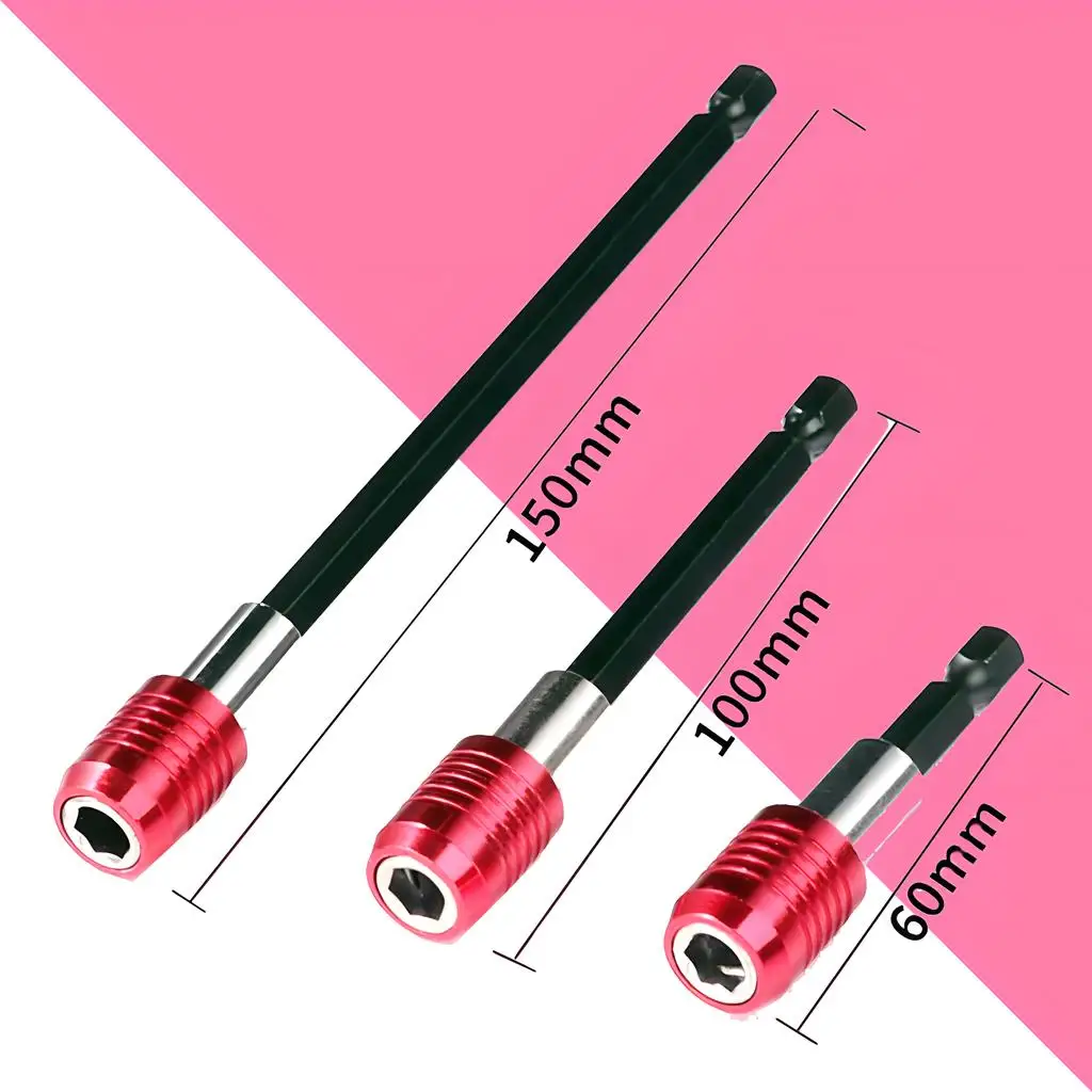 6Pcs 1/4 Hexagonal Handle Red Screwdriver Head Extension Three Piece Set Quick Release Self-locking Extension Rod 60/100/150mm
6Pcs 1/4 Hexagonal Handle Red Screwdriver Head Extension Three Piece Set Quick Release Self-locking Extension Rod 60/100/150mm