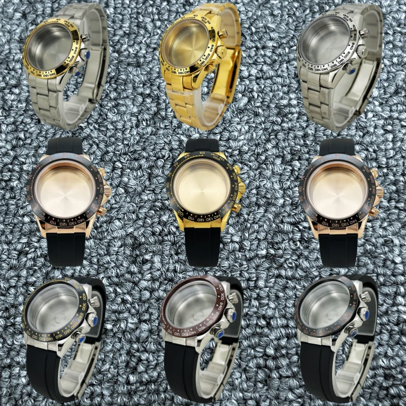 39.2mm Rose Gold Mens Watch Steel Case for Seiko Daytona VK63 VK64 Quartz Movement Case Watch Parts Ccessories Fits 20mm Strap
39.2mm Rose Gold Mens Watch Steel Case for Seiko Daytona VK63 VK64 Quartz Movement Case Watch Parts Ccessories Fits 20mm Strap