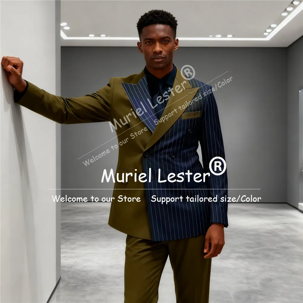 Темно-синий полосатый костюм для мужчин, двубортный пиджак, брюки, комплект из 2 предметов, мужские модные деловые пиджаки, смокинги по индивидуальному заказу
Темно-синий полосатый костюм для мужчин, двубортный пиджак, брюки, комплект из 2 предметов, мужские модные деловые пиджаки, смокинги по индивидуальному заказу