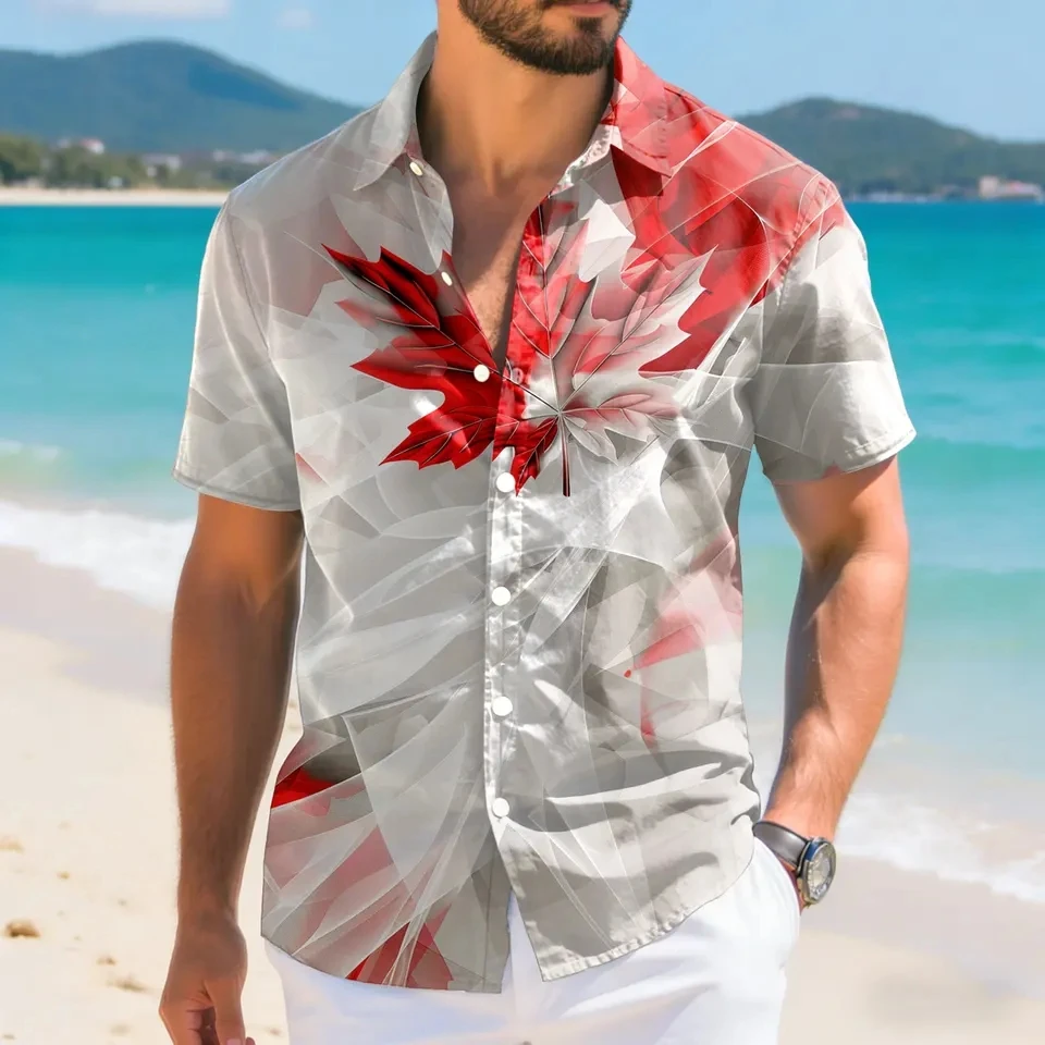 Fashion Maple Leaves Canada Flag Men's Shirt Summer Casual Short Sleeve Button Down Shirts 3D Printed Streetwear Men Clothing
Fashion Maple Leaves Canada Flag Men's Shirt Summer Casual Short Sleeve Button Down Shirts 3D Printed Streetwear Men Clothing