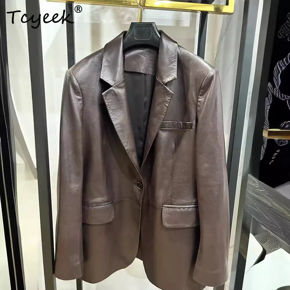 Tcyeek Real Leather Jacket Women 2026 Autumn Sheepskin Coat Woman Clothing Vintage Suit Jackets Slim Fit Fashion Casaco Feminino
Tcyeek Real Leather Jacket Women 2026 Autumn Sheepskin Coat Woman Clothing Vintage Suit Jackets Slim Fit Fashion Casaco Feminino