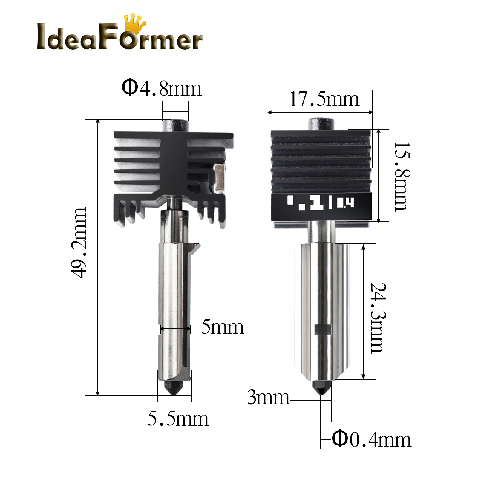 Hotend For Bambu Lab H2D Assembly Hotend Kit 0.4 0.6 0.8MM Replaceable Nozzle For 3D Printer Bamboo Lab H2D