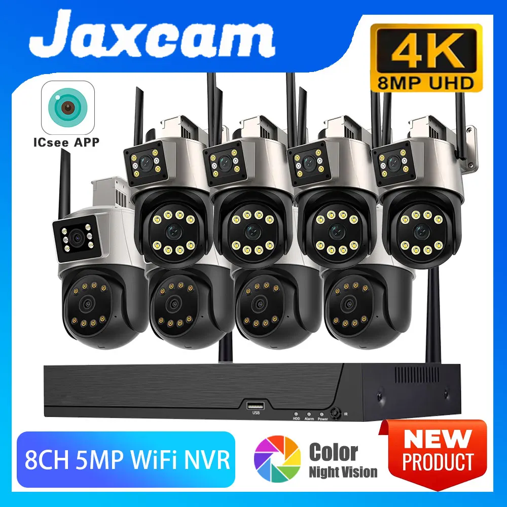 8MP 4K Wi-Fi Security Camera System 8CH NVR Kit Wireless Night Vision PTZ Two-Way Audio Indoor Outdoor CCTV Camera System ICSEE
8MP 4K Wi-Fi Security Camera System 8CH NVR Kit Wireless Night Vision PTZ Two-Way Audio Indoor Outdoor CCTV Camera System ICSEE