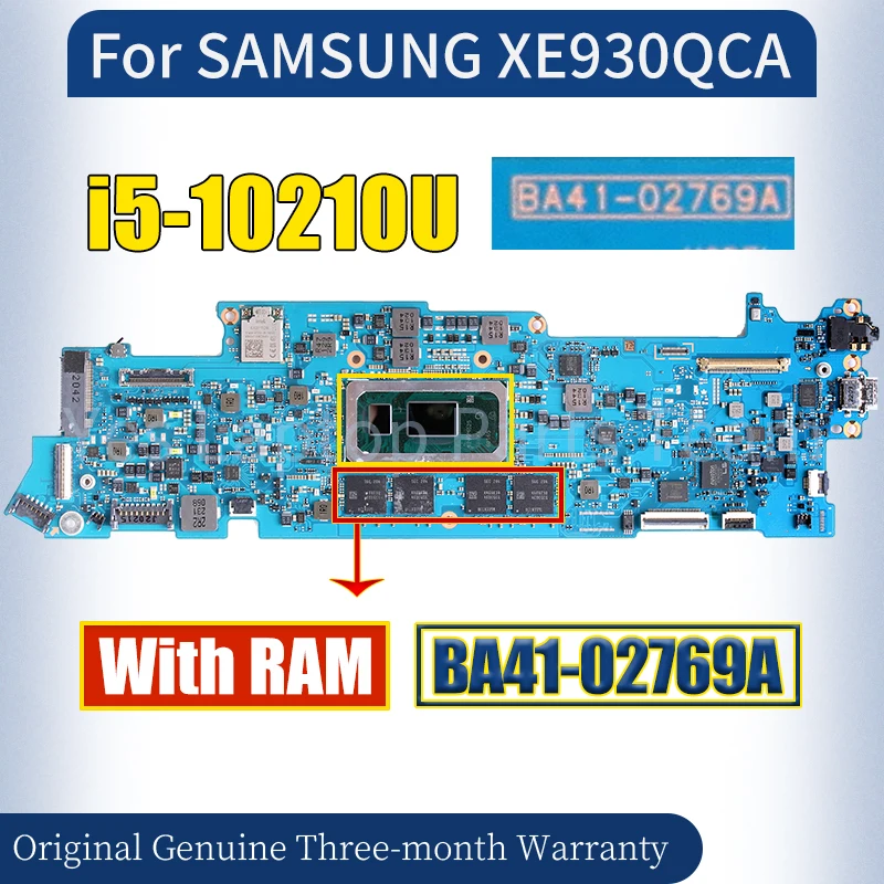BA41-02769A For SAMSUNG XE930QCA Laptop Mainboard SRGKY i5-10210U With RAM Notebook Motherboard 100% Tested
BA41-02769A For SAMSUNG XE930QCA Laptop Mainboard SRGKY i5-10210U With RAM Notebook Motherboard 100% Tested