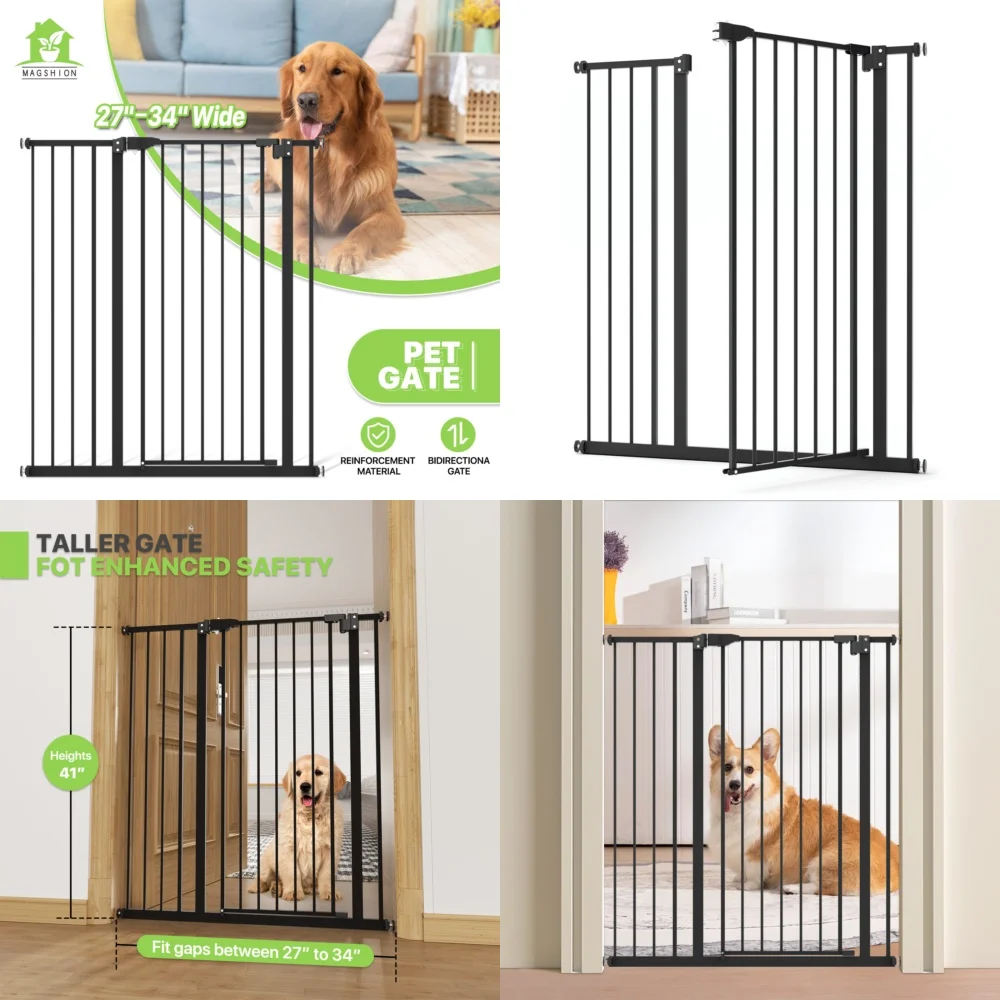 Pet Dog Gate 41 Inch Tall Metal Safety Stairway Barrier for Pets and Babies Adjustable Width 27 to 34 Inches Free Standing Pet
Pet Dog Gate 41 Inch Tall Metal Safety Stairway Barrier for Pets and Babies Adjustable Width 27 to 34 Inches Free Standing Pet