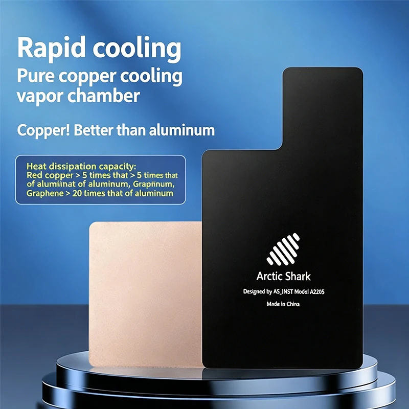 Arctic Shark Magnetic Copper Heat Sink for Phone Tablet Semiconductor Cooling Vapor Chamber Gaming Heat Dissipation
Arctic Shark Magnetic Copper Heat Sink for Phone Tablet Semiconductor Cooling Vapor Chamber Gaming Heat Dissipation