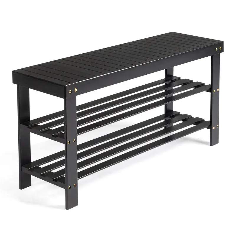 Seamless 3-layer Bamboo Shoe Rack, 90*28*45cm, Black
Seamless 3-layer Bamboo Shoe Rack, 90*28*45cm, Black