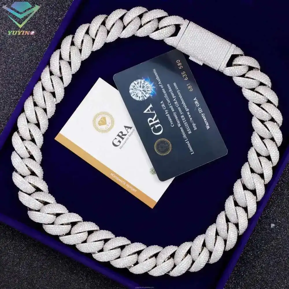 22mm Heavy Mossanite Cuban Chain Jewelry for Men S925 Solid Silver Chain Hip Hop Necklace Vvs Moissanite Cuban Link Chain
22mm Heavy Mossanite Cuban Chain Jewelry for Men S925 Solid Silver Chain Hip Hop Necklace Vvs Moissanite Cuban Link Chain