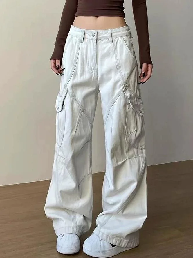 Y2K Fashion Streetwear White Baggy Cargo Jeans Women Kpop Vintage Mutil Pockets Straight Wide Leg Denim Pants Casual Trousers
Y2K Fashion Streetwear White Baggy Cargo Jeans Women Kpop Vintage Mutil Pockets Straight Wide Leg Denim Pants Casual Trousers