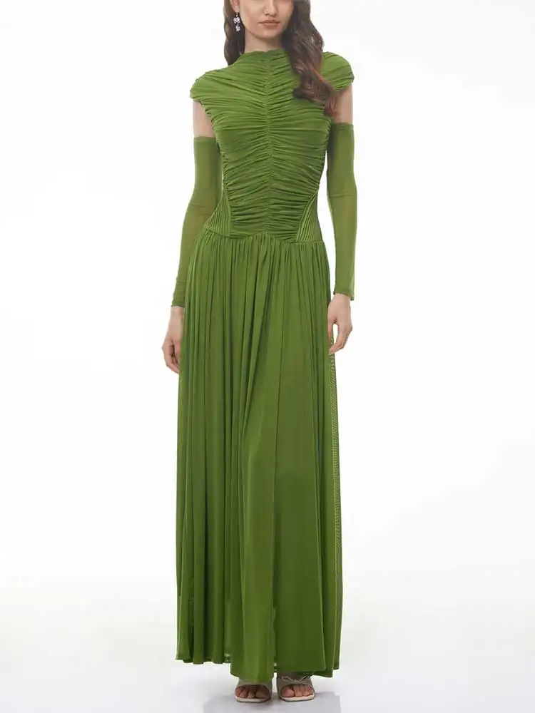 GACVGA Mesh Sleeve Ruched Sexy Maxi Dress Women Elegant Slim Bodycon Folds Club Party Evening Long Dress
GACVGA Mesh Sleeve Ruched Sexy Maxi Dress Women Elegant Slim Bodycon Folds Club Party Evening Long Dress