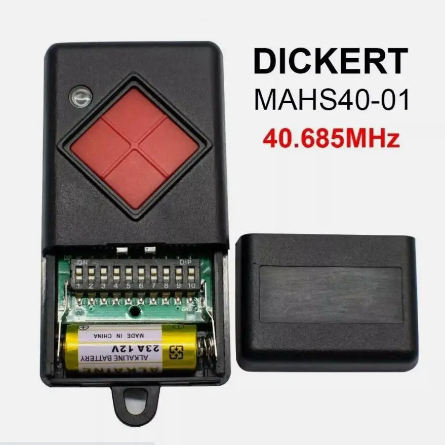 New Hand-held Transmitter DICKERT MAHS40-01 MAHS40-04 40.685 mhz Garage Door Remote Control Compatible For DICKERT Red Key 40mhz