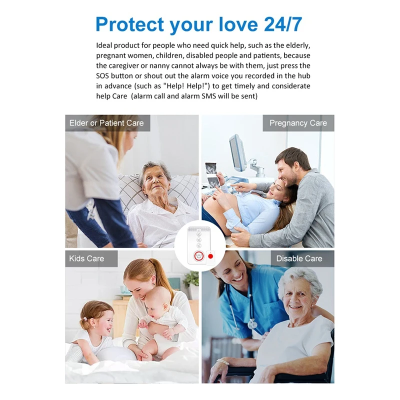 Emergency Alarm System 4G 433MHZ SOS Two-Way Intercom Call One-Button Rescue Host for Elderly Emergency Help EU Plug-TCES
Emergency Alarm System 4G 433MHZ SOS Two-Way Intercom Call One-Button Rescue Host for Elderly Emergency Help EU Plug-TCES