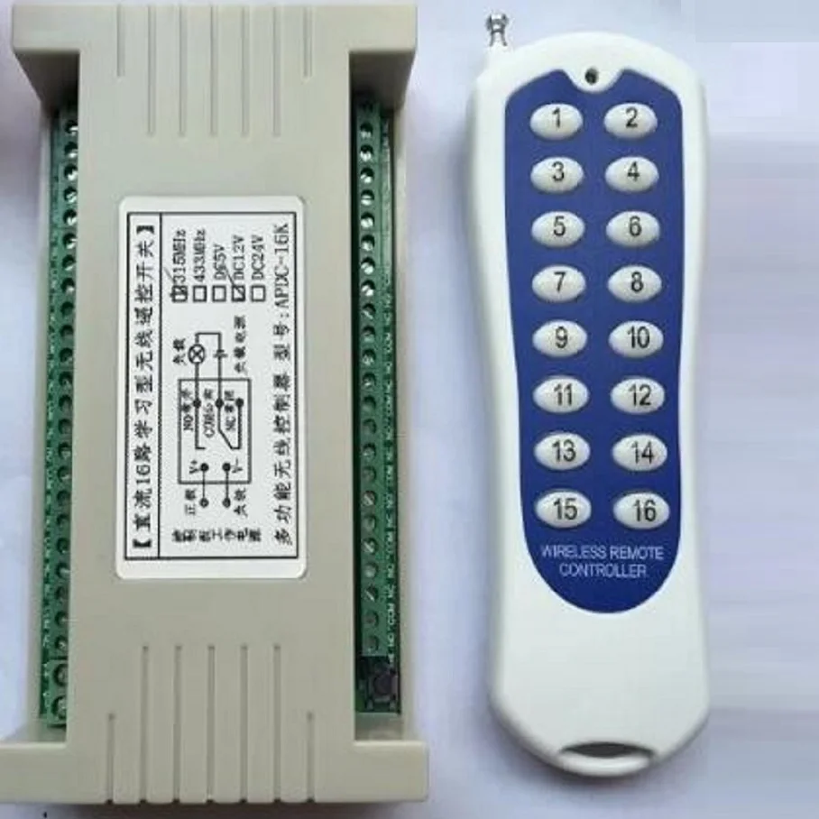 16CH DC 24V rf automation remote control switch 315MHZ 3pcs transmitters & 1pcs recevier wireless switch Radio smart control
16CH DC 24V rf automation remote control switch 315MHZ 3pcs transmitters & 1pcs recevier wireless switch Radio smart control