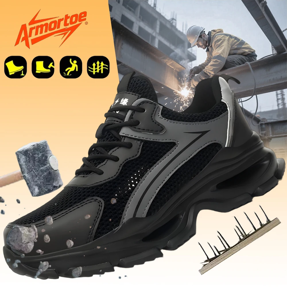 ArmorToe Men's 10KV Composite Work Shoes Ultra Light Breeze Tech Puncture Guard Insulated Soft Sole Electrical #Armor3014
ArmorToe Men's 10KV Composite Work Shoes Ultra Light Breeze Tech Puncture Guard Insulated Soft Sole Electrical #Armor3014