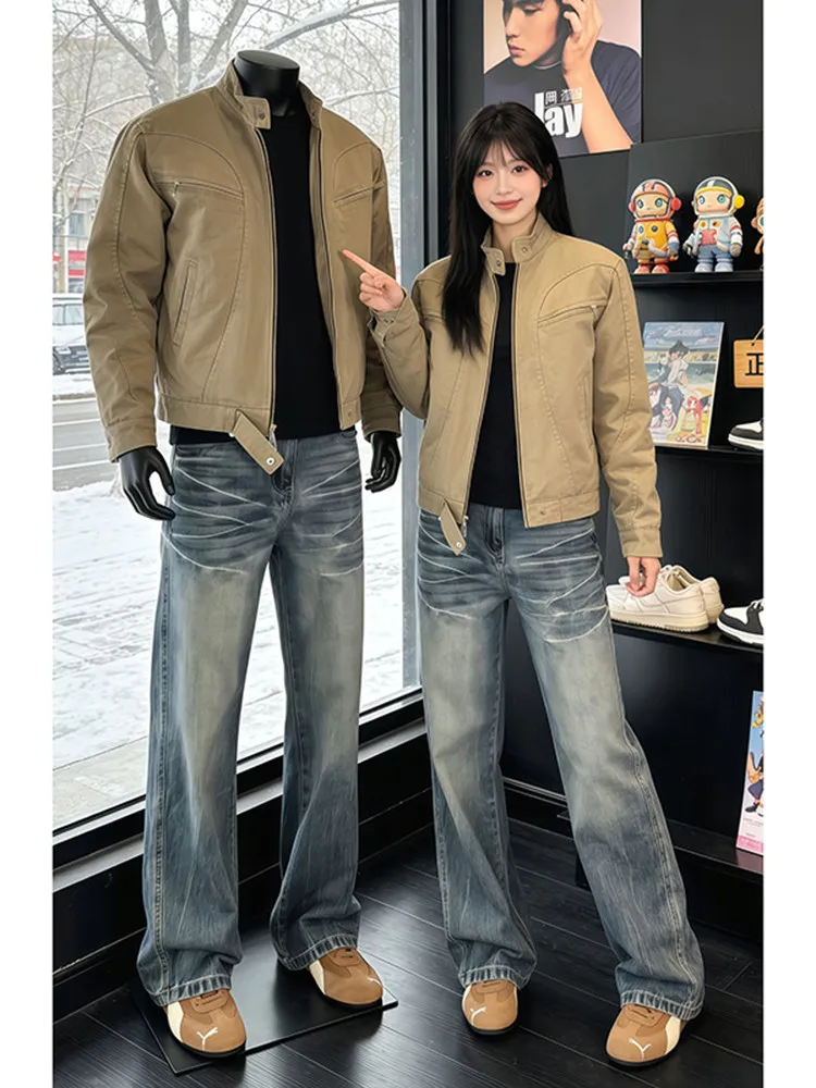 American Retro Detroit Men's Jacket Spring Thickened Harrington Outerwear Shoulder Widthening Stand Collar Motorcycle Clothes
American Retro Detroit Men's Jacket Spring Thickened Harrington Outerwear Shoulder Widthening Stand Collar Motorcycle Clothes