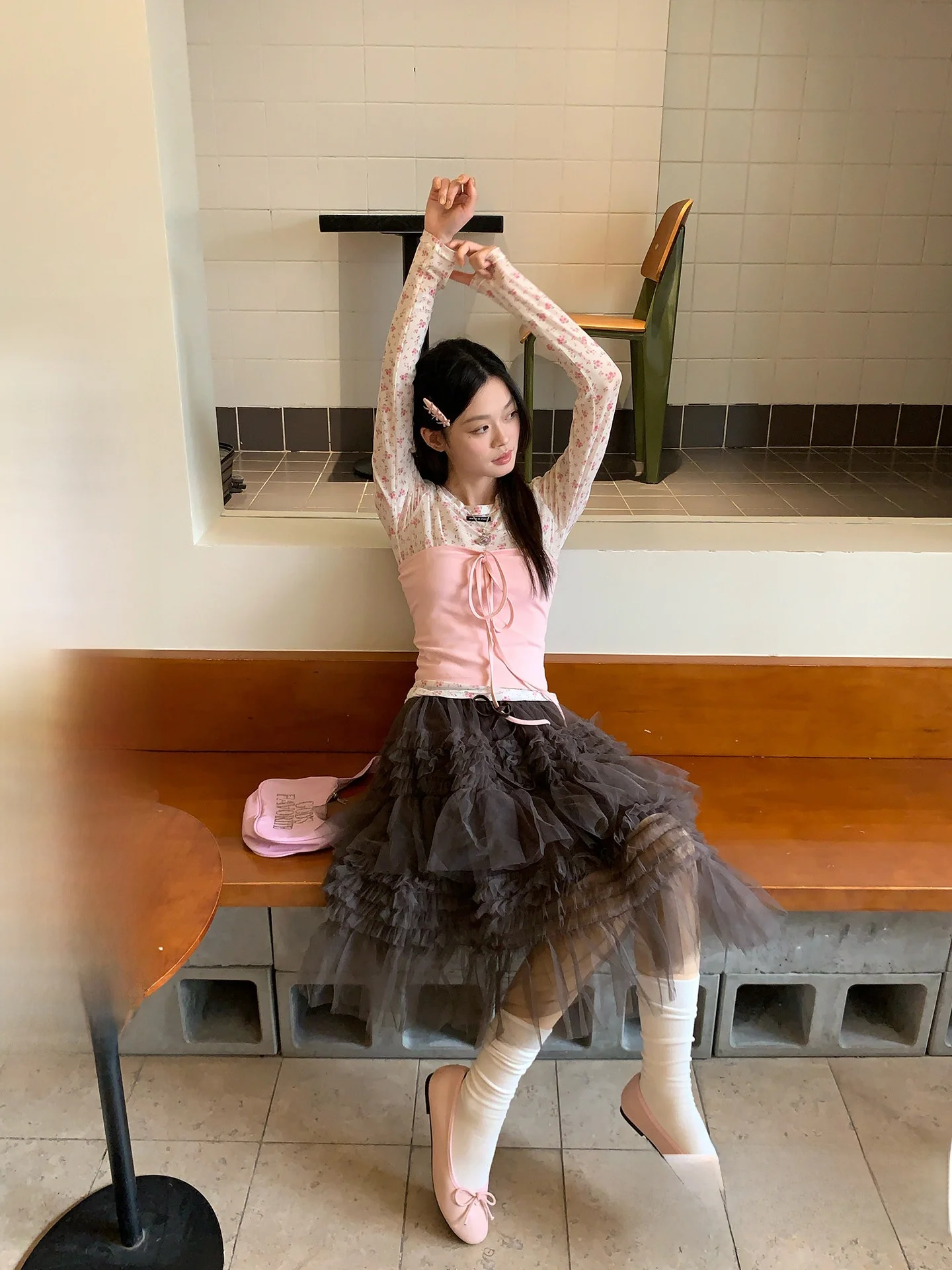 Casual A-Line Skirt by Song Zhengen in Coffee Mesh Multi-Layered High Waist Loose Fit Korean Style for Spring Summer
Casual A-Line Skirt by Song Zhengen in Coffee Mesh Multi-Layered High Waist Loose Fit Korean Style for Spring Summer