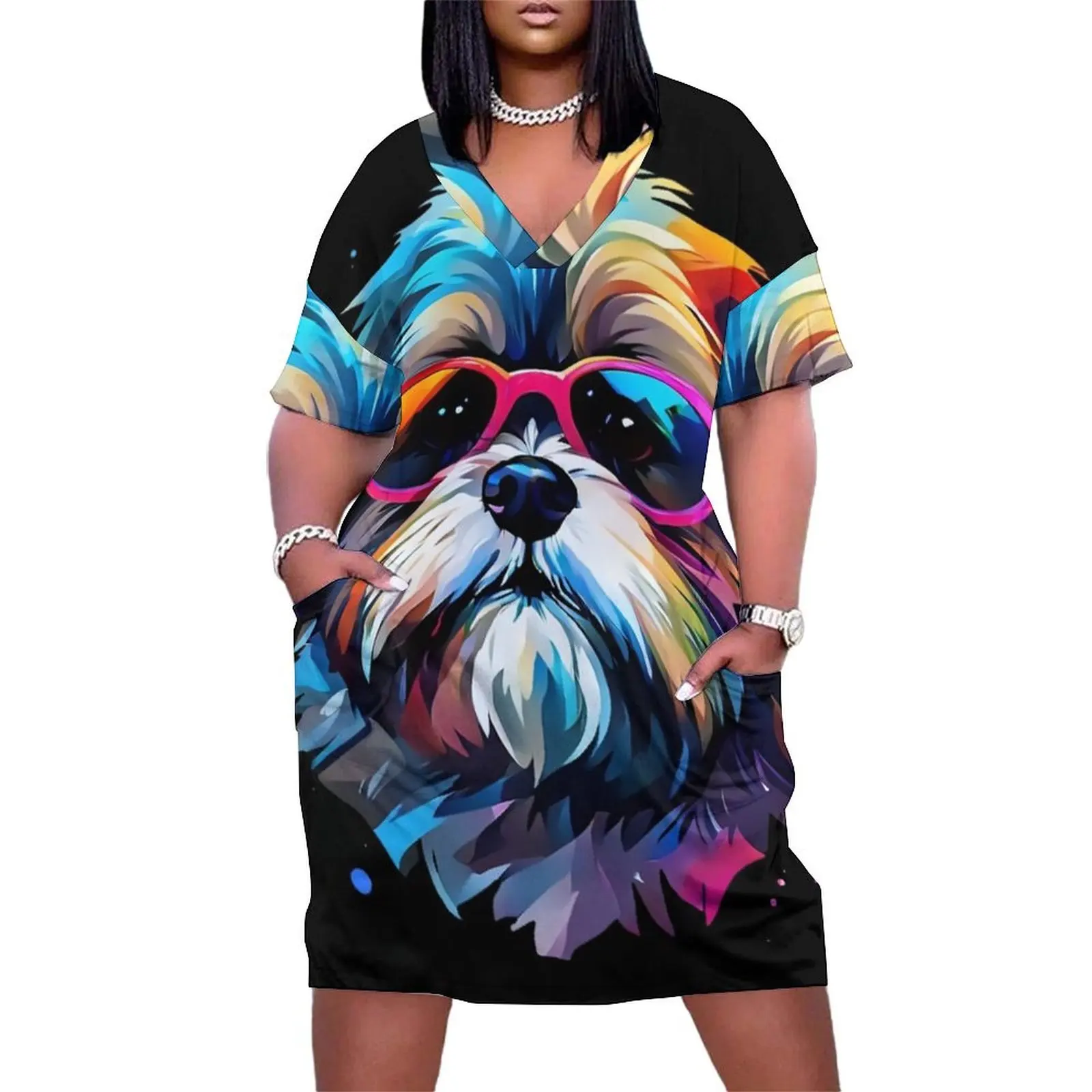 Shi Tzu Low Poly Art Shih Tzu Loose Pocket Dress elegant chic wedding evening dresses birthday dress
Shi Tzu Low Poly Art Shih Tzu Loose Pocket Dress elegant chic wedding evening dresses birthday dress