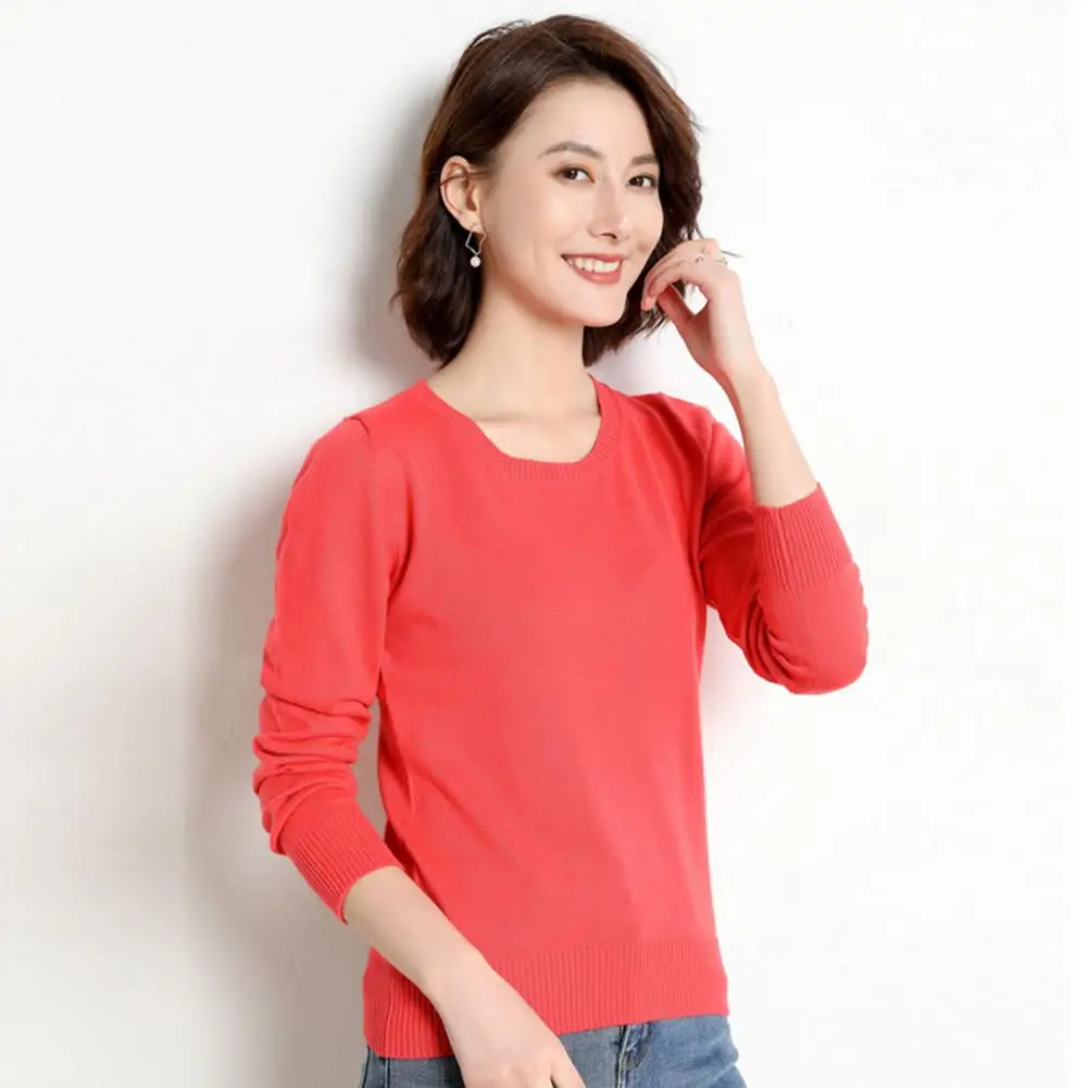 Women Winter Blouse Top Solid Color Crew Neck Pullover Sweater Loose Ribbed Trim Casual Knitting Shirt Tops
Women Winter Blouse Top Solid Color Crew Neck Pullover Sweater Loose Ribbed Trim Casual Knitting Shirt Tops