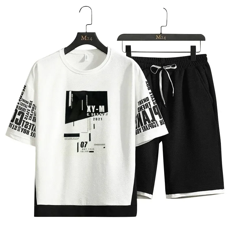 Men Sets Streetwear Short Sleeve O-Neck Printed STee +Shorts Summer Breathable Casual Man Hawaiian Suits 2 Pieces Set Sportswear
Men Sets Streetwear Short Sleeve O-Neck Printed STee +Shorts Summer Breathable Casual Man Hawaiian Suits 2 Pieces Set Sportswear