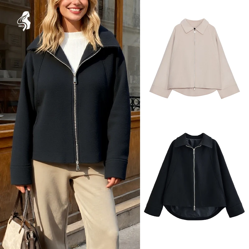 Женская повседневная куртка с лацканами и длинными рукавами на молнии, элегантная и универсальная, необходимая для осени и зимы Trafizaran
Женская повседневная куртка с лацканами и длинными рукавами на молнии, элегантная и универсальная, необходимая для осени и зимы Trafizaran