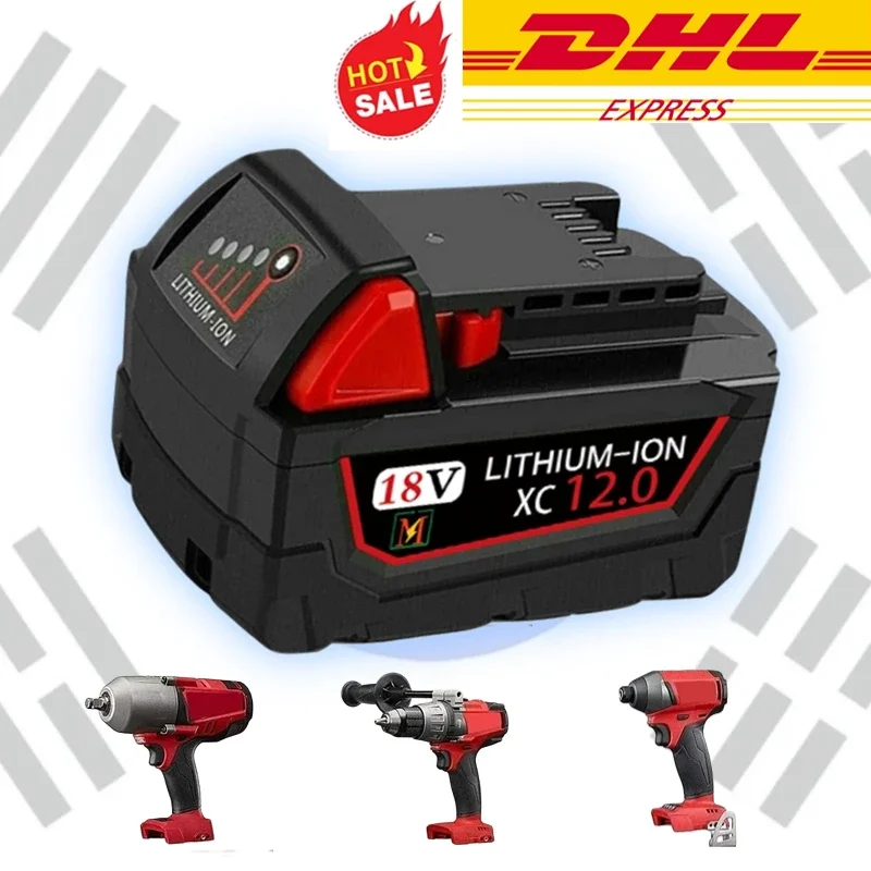 DHL Ship Rechargeable Batteries for Milwaukee M18B5 XC Lithium Battery 18v 9.0/6.0/12.0Ah battery charger for Milwaukee M18 18V
DHL Ship Rechargeable Batteries for Milwaukee M18B5 XC Lithium Battery 18v 9.0/6.0/12.0Ah battery charger for Milwaukee M18 18V